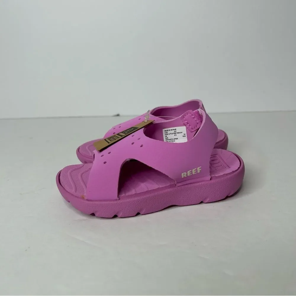 New Reef Kids Pink Beachy Sandals 3/4